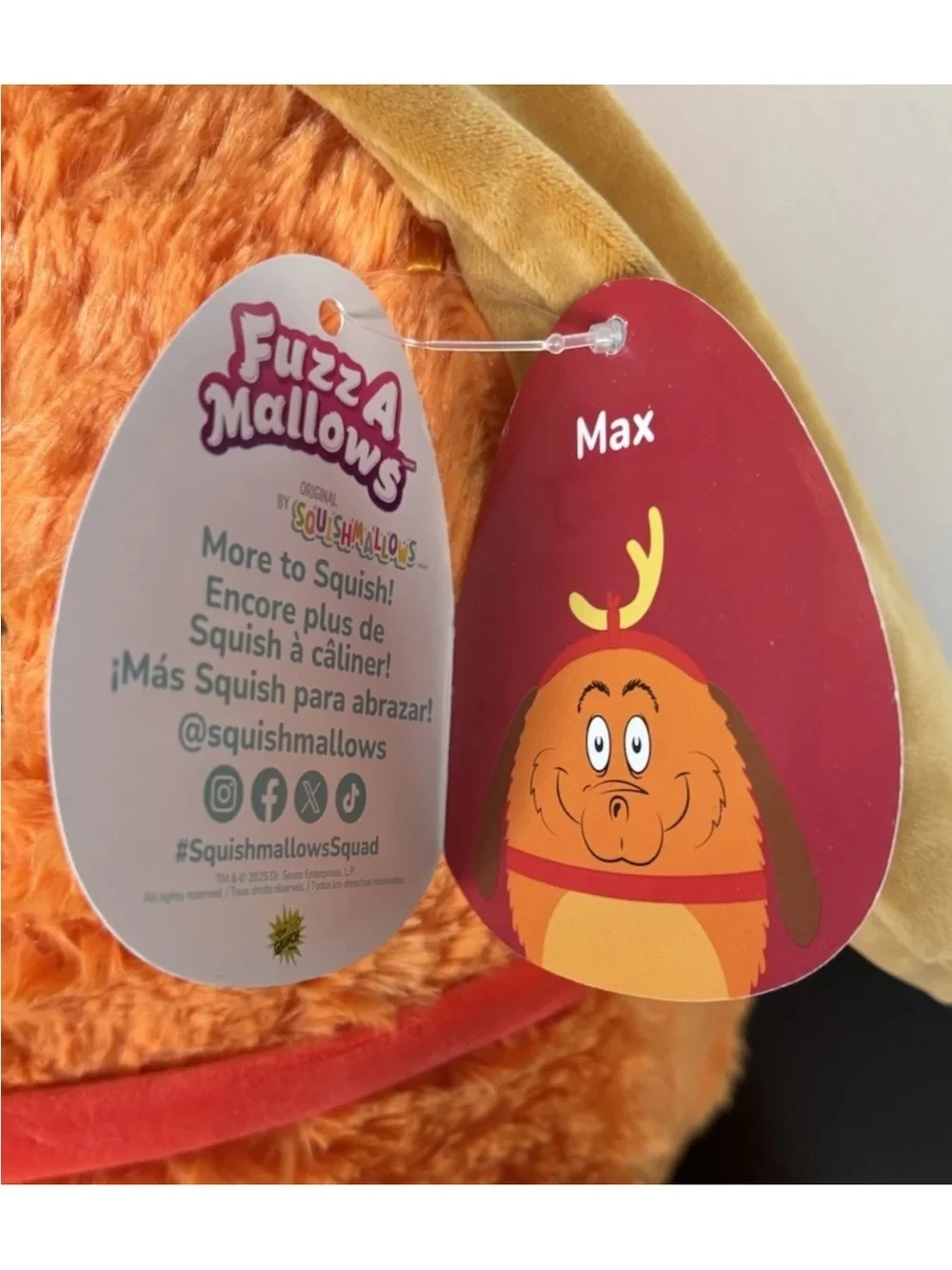 FuzzAMallows by Original Squishmallows The Grinch Max The Dog 12